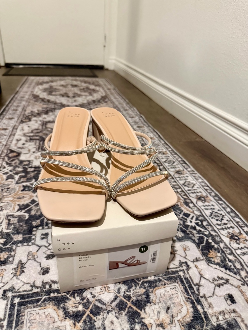 A New Day Rhinestone Slide Heels